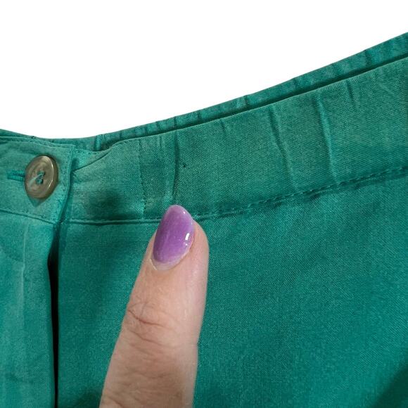 Talbots Vintage Size Size 10 Teal Pure Silk Woman’s 2 Piece Pant and Blazer Suit - Picture 16 of 16